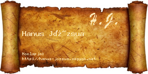 Hanus Józsua névjegykártya